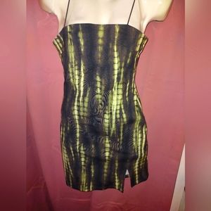 Small cool looking green tye dye kinda looking mini bodycon dress